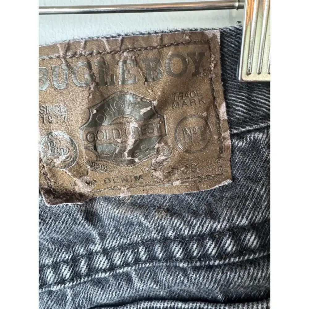 Bugle Boy Vintage Boys Jeans Black Sz 10 USA made Straight Leg